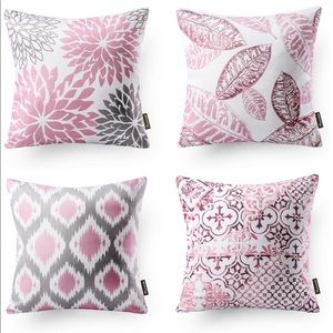 4 Decorative Pink Throw Pillow Case Cushion Covers